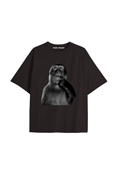 Kalic Studio Thinking Monkey Oversized T-Shirt Black