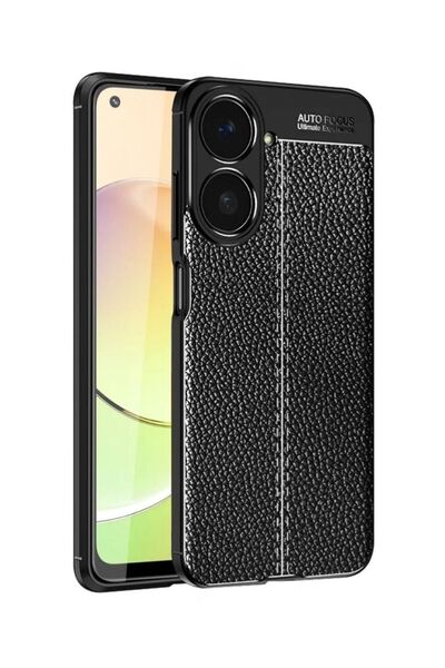 corcishop Realme 10 Camera Protected Leather Look Stitched Pattern Protective...