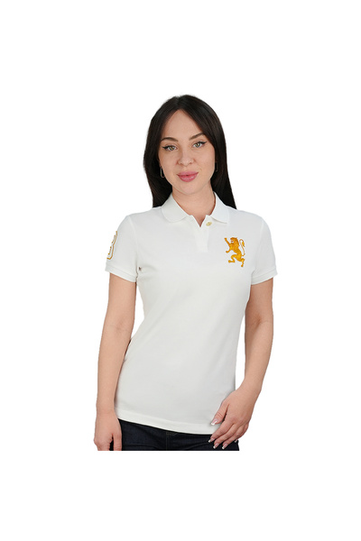 Giordano Women’s Slim Polo Shirt with 3D Lion Embroidery