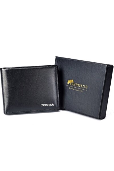 JERMYN'S Bergamo RFID slim men's wallet made of black genuine leather