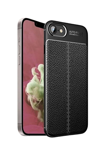 corcishop iPhone Se 4 Compatible Camera Protected Leather Look Stitched Patte...