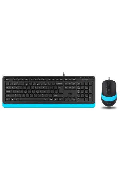 A4 Tech Tr33 F1010 USB Q Keyboard-Mouse Black-Blue Set