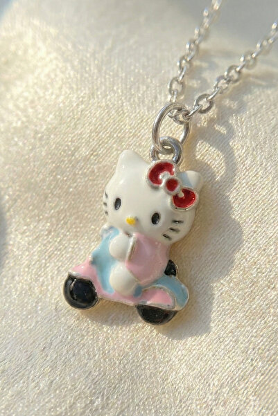 Elifsu Jewelry Hello Kitty Şirin Motorcu Tasarım Çelik Kolye
