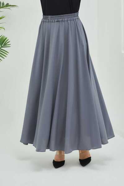 MİREL BUTİK Women's Flared Skirt Silk