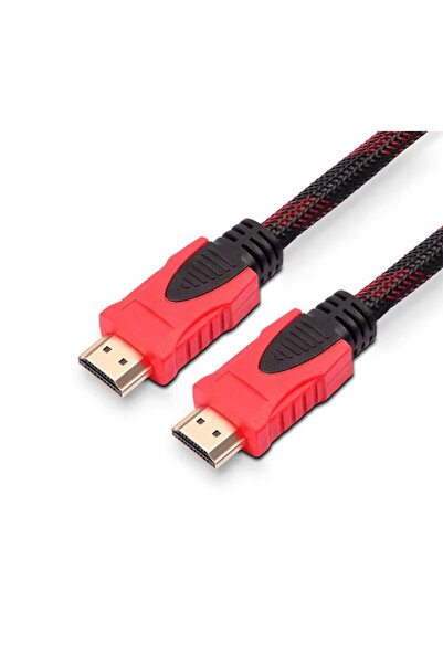 Sensei S-N14150 كابل HDMI مضفر ذهبي اللون 2K 1.4V ثلاثي الأبعاد (15 متر)