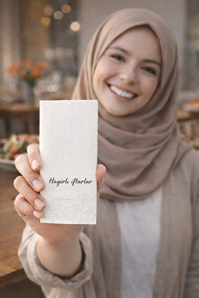 Palo Santo 100 Adet Hayırlı İftarlar Baskılı Peçete Lüks Dekor Motto Misafir ...