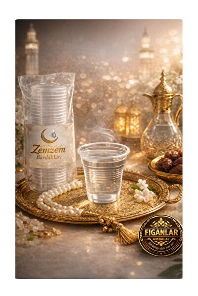 figanlar ambalaj 50 adet Zemzem Bardağı PP 80 cc – Sıcağa Dayanıklı Şeffaf Pl...