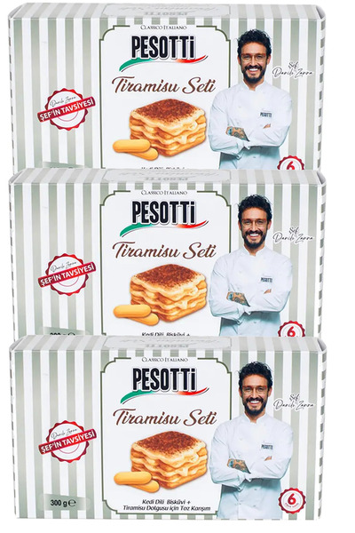 PESOTTİ Tiramisu Seti 300g (Kedi Dili Bisküvi & Tiramisu Dolgusu Toz Karışım)...