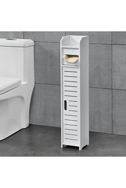 UNİBOX Narrow Bathroom Cabinet, Toilet Paper Holder Included, 80x15x15 cm, Mo...