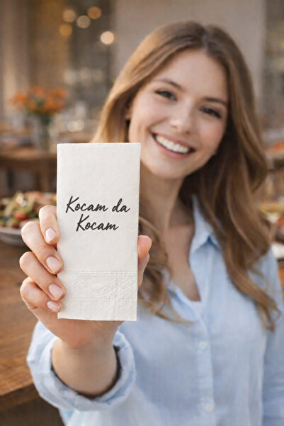 Palo Santo 100 Adet Kocam da Kocam Baskılı Peçete Lüks Dekor Motto Misafir Su...