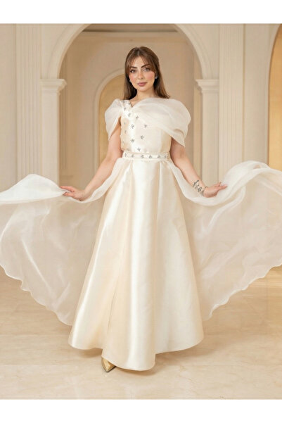 TREN Luxury Taffeta Ball Gown Embellished Bodice Evening Dress with Ethereal ...