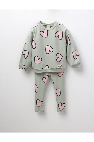 MiniKids Compleu fetite inimioare Risa verde 116 (5-6 ani)