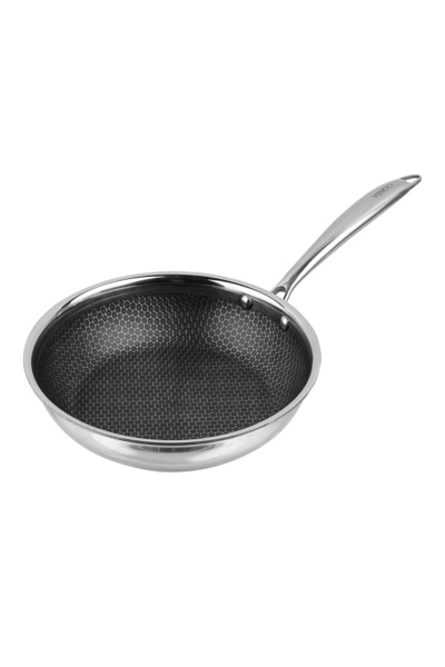 Generic Stainless Steel Fry Pan 20cm/24cm Interior Scratch Resistant PFOA Fre...