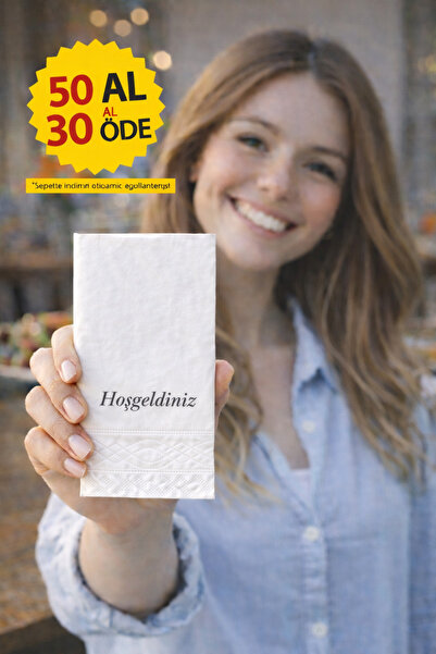 Palo Santo 50 Adet Hoş Geldiniz Baskılı Peçete Lüks Dekor Motto Misafir Sunum...