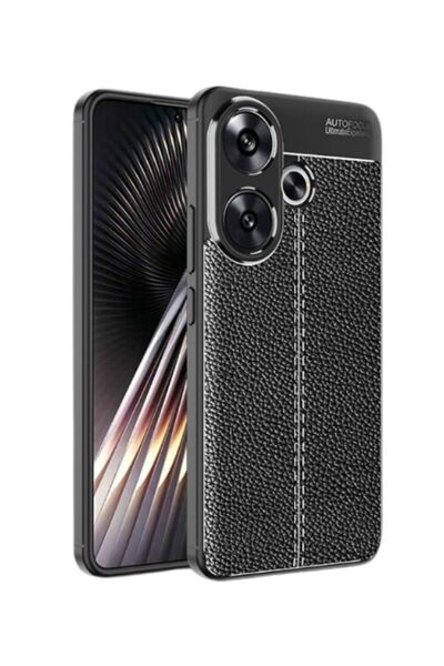 corcishop Redmi Turbo 3 5g Camera Protected Leather Look Stitched Pattern Pro...