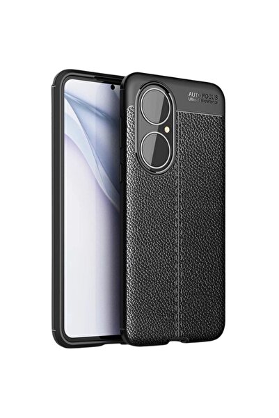 corcishop Huawei P50 Pro Camera Protected Leather Look Stitched Pattern Prote...