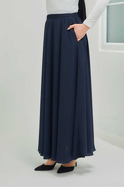 MİREL BUTİK Women's Flared Skirt Silk