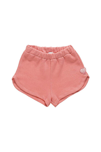 PETIT-ATELlER PETIT ATELIER Seashell Embroidery Shorts Kids Coral Elastic Wai...
