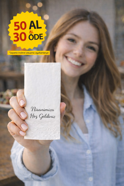 Palo Santo 100 Adet Nişanımıza Hoş Geldiniz Baskılı Peçete Lüks Dekor Motto M...