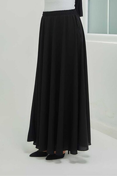 MİREL BUTİK Women's Flared Skirt Silk