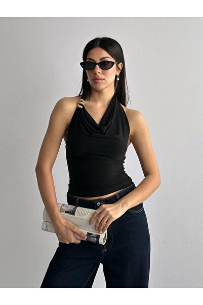 LİFERA Degaje Collar Accessory Detail Bluz