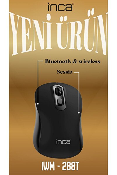 Inca Iwm-288T Bluetooth & 2.4g Wireless Black Ergonomic Design Silent