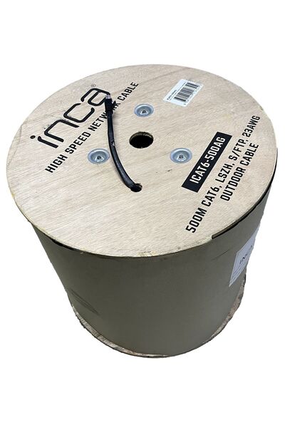Inca Icat6-500Ag 500m Cat6 S/Ftp Outdoor 23 Awg Black Cable