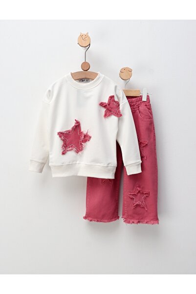 MiniKids Compleu Two Stars, model alb-roz 122 (6-7 ani)