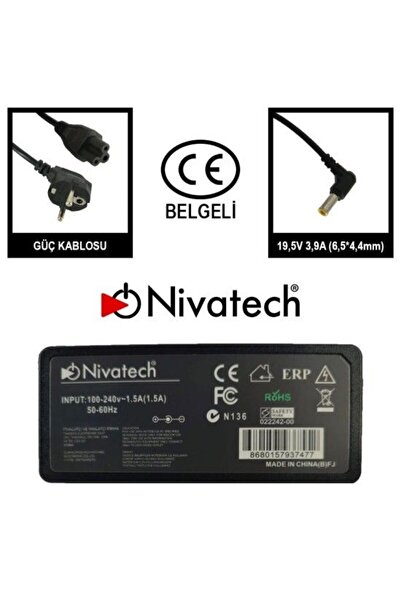 NIVATECH BC992 ستاندرد 19.5 فولت 3.9 أمبير (6.5*4.4 مم) (بديل لـ BC-962)