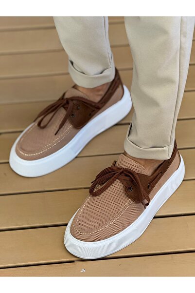 Mhoda Shoes حذاء رياضي كاجوال للرجال من RLX-2602 برباط من التريكو TBT - أسمر ...