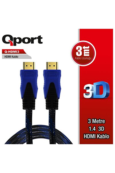 Qport Q-Hdmi3 3m HDMI Gold-Plated 3D V1.4 Cable