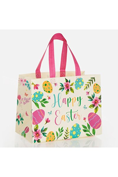 OEM Reusable PP Bag Yellow with Patterned 31.5x16x31.5cm