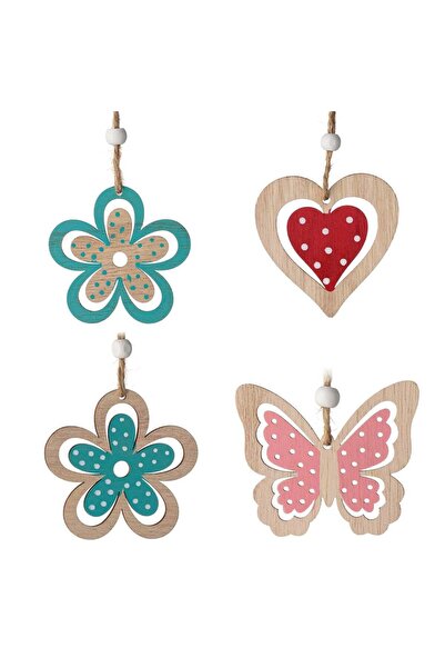 OEM Decoratiuni de Paste din Lemn Suspendabile Figuri Decorative 6.5cm - 8buc