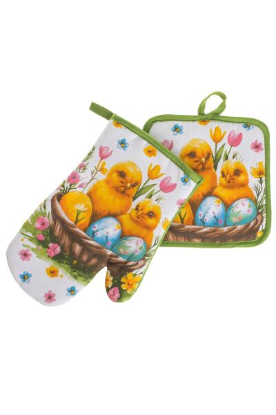 OEM Kitchen Glove & Napkin with Patterned - 2pcs