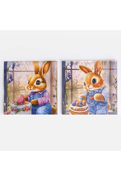 OEM 2-Ply Table Napkins Easter Bunny Cake Pattern 40x40cm - 50pcs