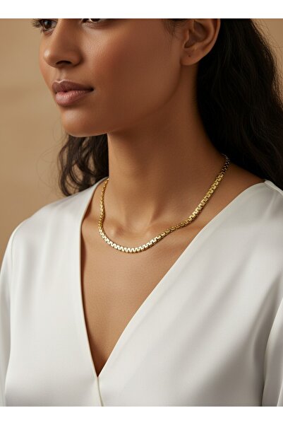 Multi JEWEL Thick Chain Model Steel Necklace