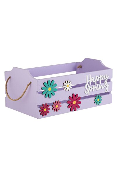 OEM Ladita Decorativa de Paste din Lemn Lila Margarete Happy Spring 28x18x13cm