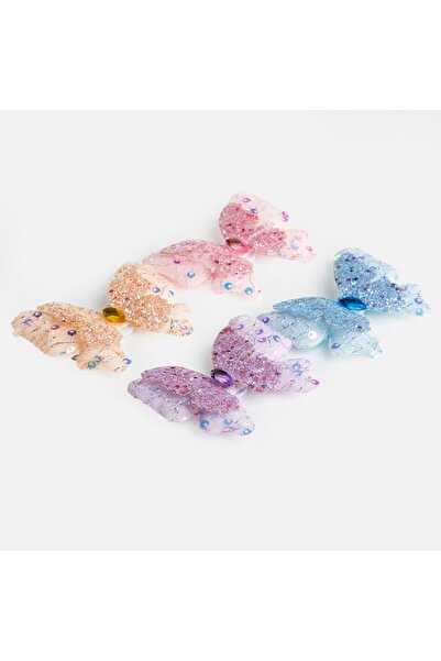 OEM Butterfly Stickers with Rhinestones & Glitter 6x5cm - 4pcs