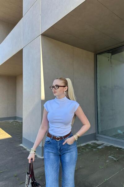 lizge giyim Stand-Up Collar Low-Shoulder Bodysuit