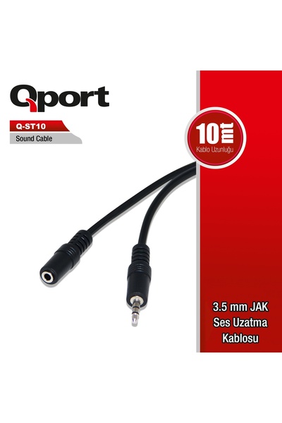 Qport Qst-10 10m 3.5mm Jack Audio Extension Cable