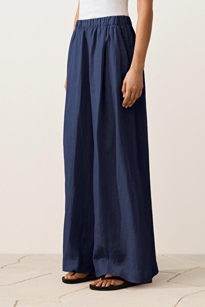 Oysho 100% linen wide leg trousers