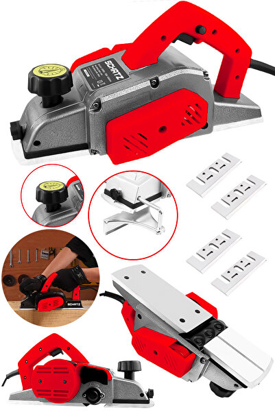 Schatz 800W Sjs Metal Şanzıman Bakır Sargı Motor Çift Bıçaklı Planya Rende Ma...