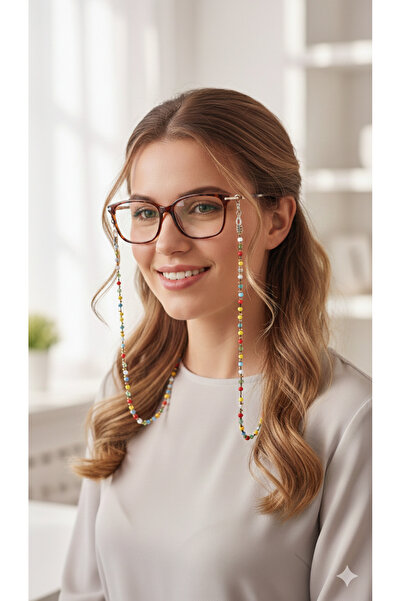 PETEK AKSESUAR Colorful Crystal Stone Eyeglass Chain