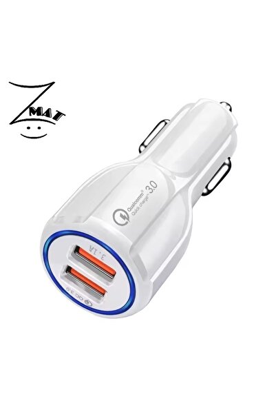 Zmat Brand Zmat® Car Adapter Charger, 30 W, 3.1 A, 2 X USB Ports, Includes Ty...