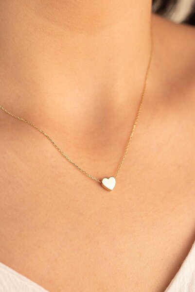 ATALYA ACCESSORY Altın Renk Taşsız Minimal Kalp Çelik Kolye- Kombin Kolyeler ...