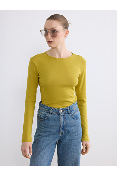 LC Waikiki Meral Collection Green Crew Neck Women's Bodysuit