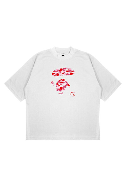 PURE EFFECT Tricou unisex oversize BAPE SILUET DUDAK cu imprimeu, croială box...