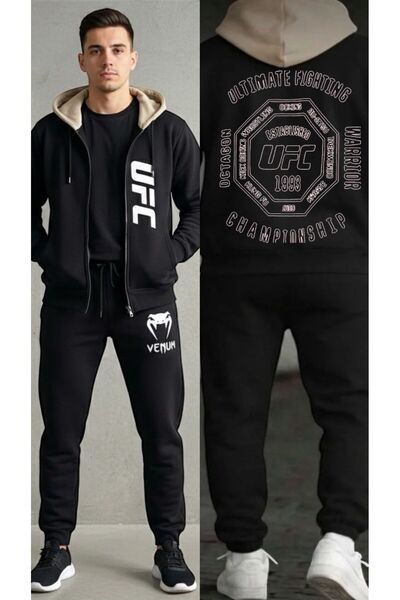 HerTarzınTrendi Ufc & Venum Men's Tracksuit Set Hooded Zipper Double Color Pr...