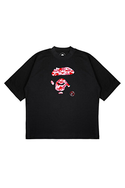 PURE EFFECT Tricou unisex oversize BAPE SILUET DUDAK cu imprimeu, croială box...