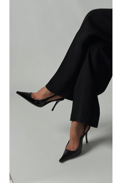 Naz Luxury Shoes ELARA RUGAN STİLETTO SİYAH